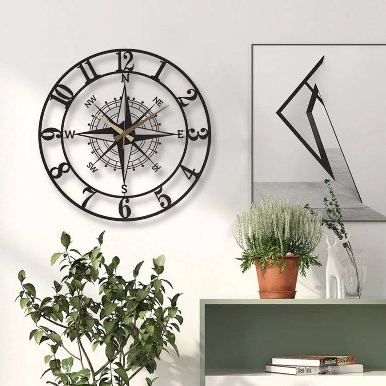 Close-up of creative wall clock design