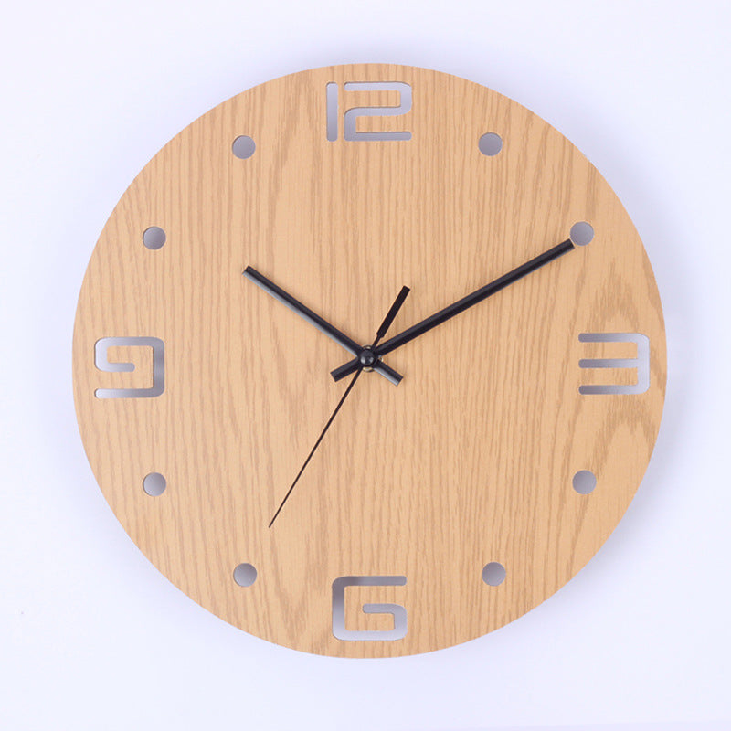 Elegant Japanese wooden clock face showing time