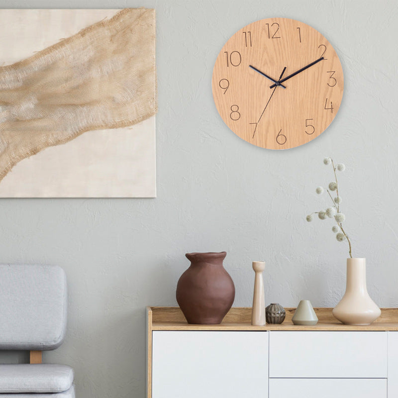Close-up view of quartz movement in wall clock