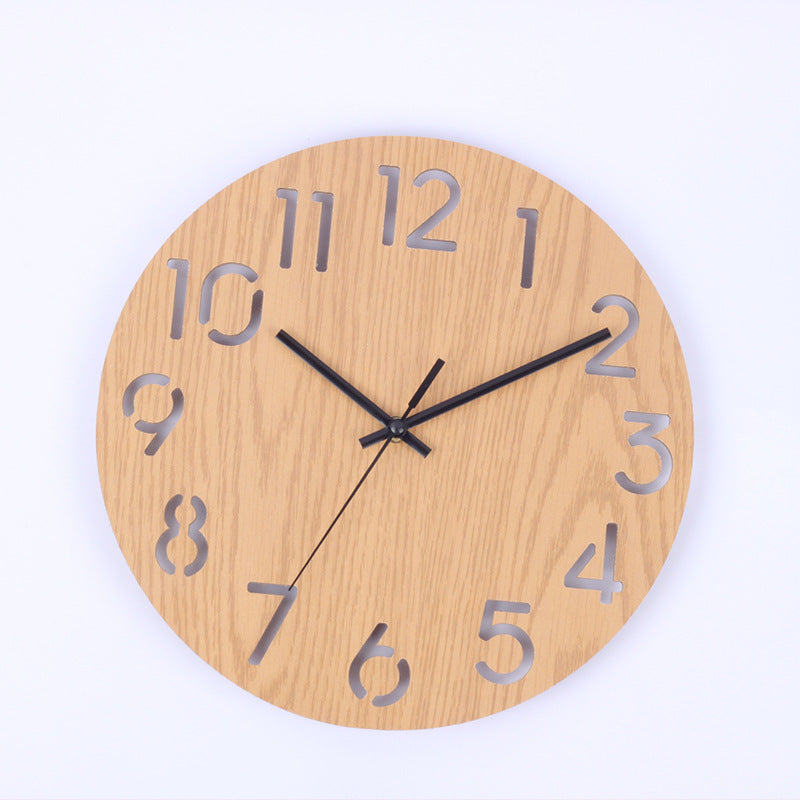 Minimalistic design of wooden wall clock