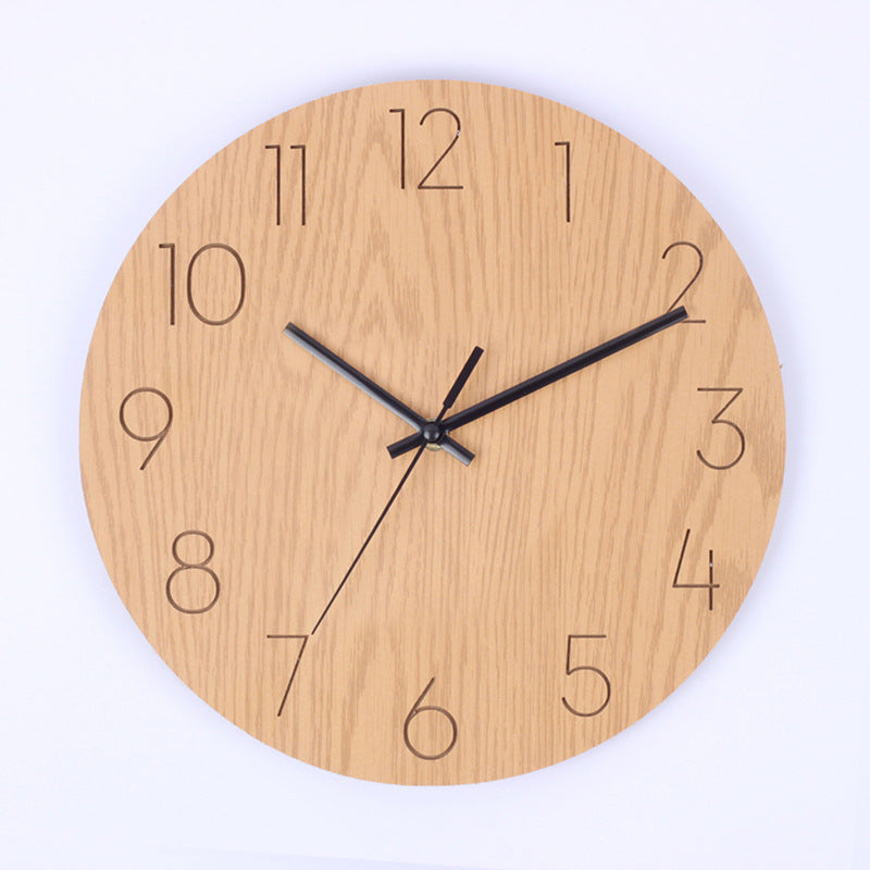 Lightweight wooden clock for easy hanging