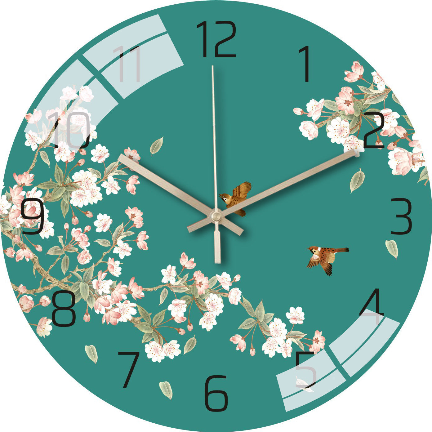 Showcase of sleek wall clock with glass finish
