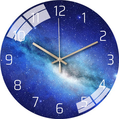 Scandinavian wall clock with artistic background