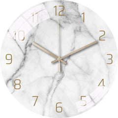Stylish wall clock mounted above modern furniture