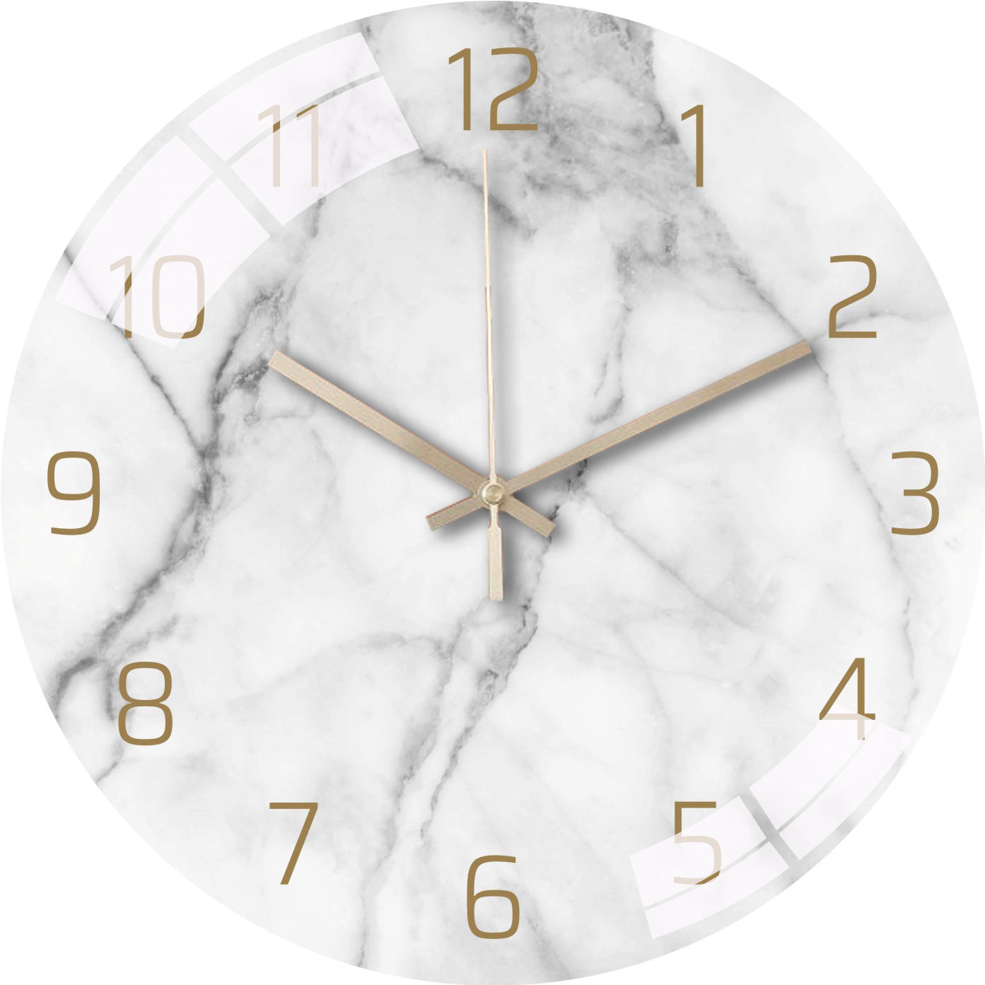 Stylish wall clock mounted above modern furniture