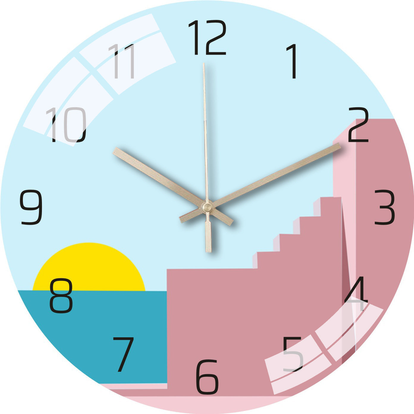 Minimalist wall clock featured in bright living room