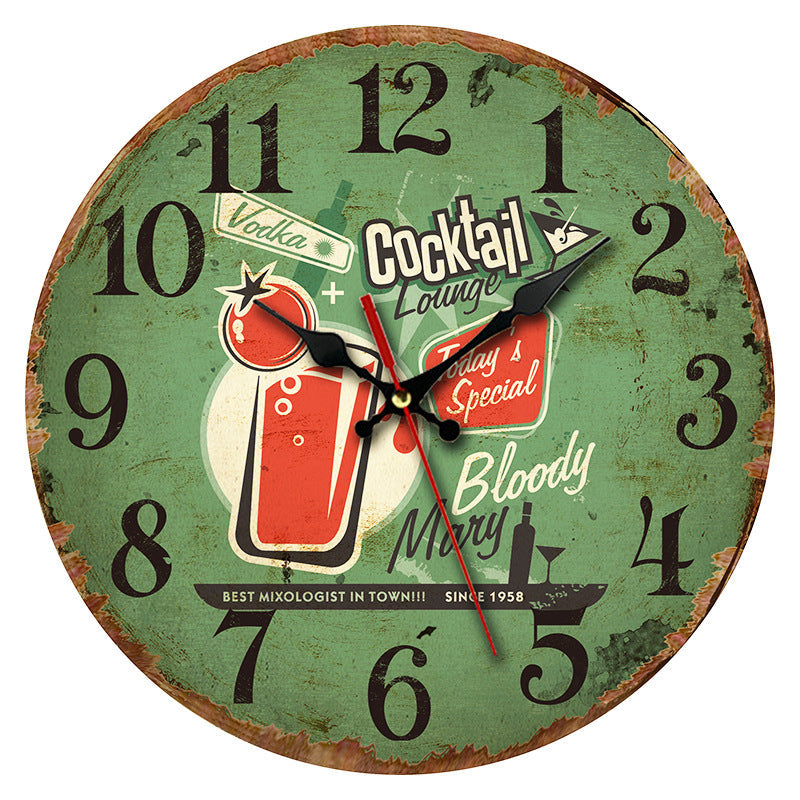 Vintage Wooden Wall Clock side view