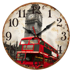 Vintage Wooden Wall Clock close-up detail