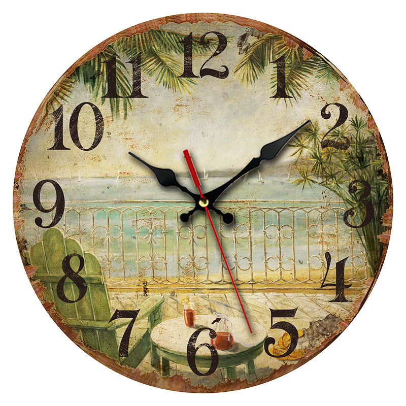 Vintage Wooden Wall Clock dimensions illustration