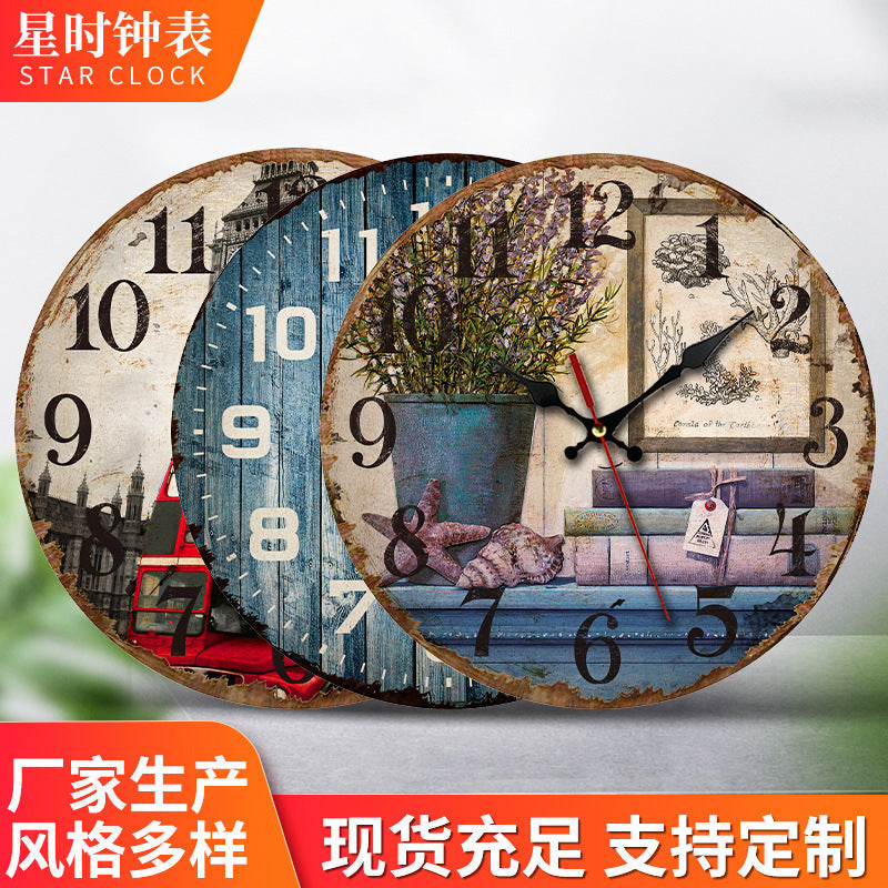 Vintage Wooden Wall Clock side view