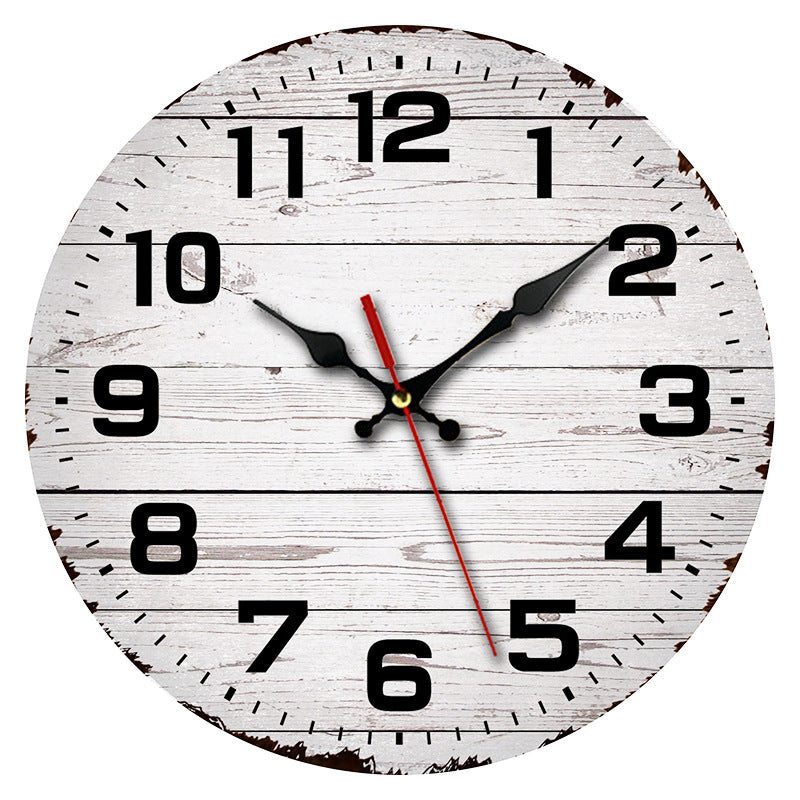 Vintage Wooden Wall Clock on wall