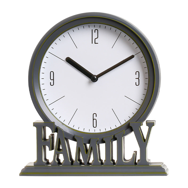 Elegant European Plastic Silent Clock - Front View