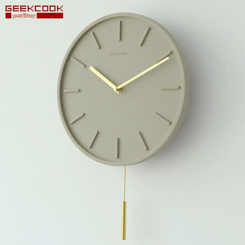 Elegant wall clock mounted on a minimalistic wall