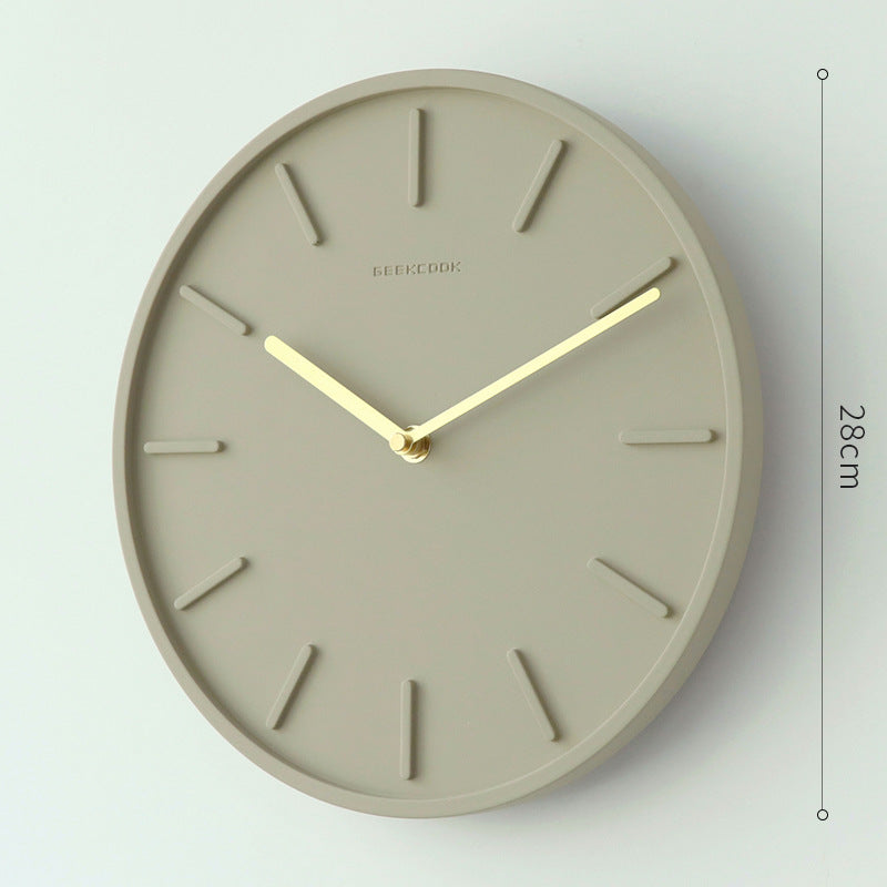 Cement wall clock in a stylish interior decor