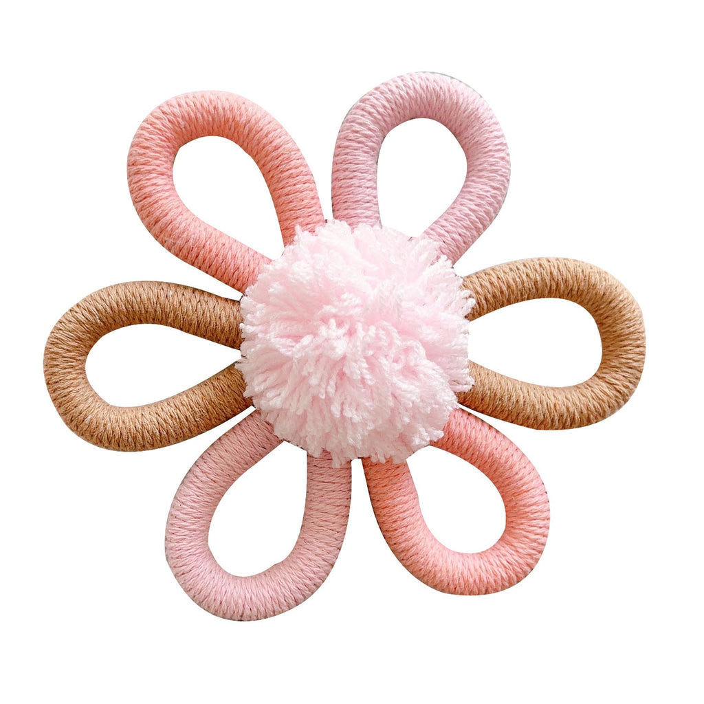 Artistic floral macramé wall hanging for children's space