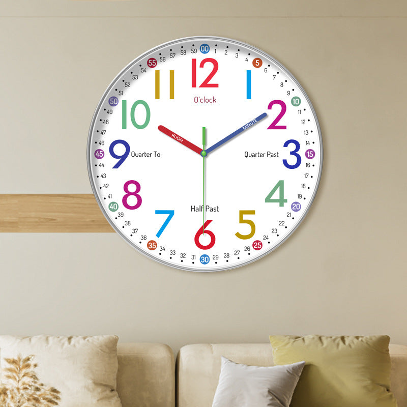 Clock design featuring bright colours suitable for kids