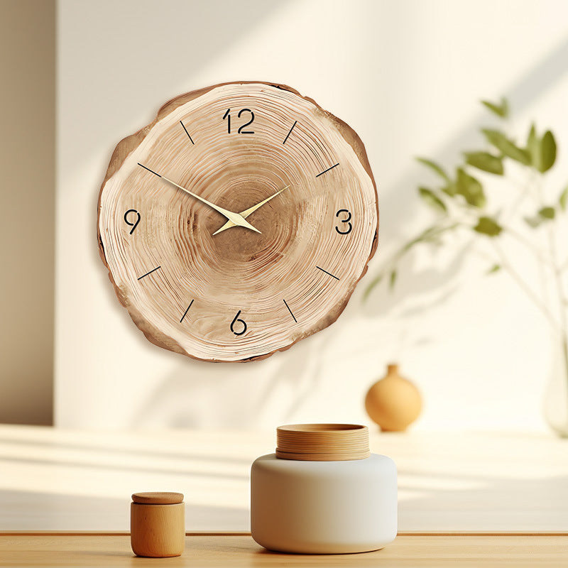 Elegant wooden timepiece close-up view