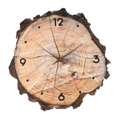 Close-up of high-quality wood wall clock