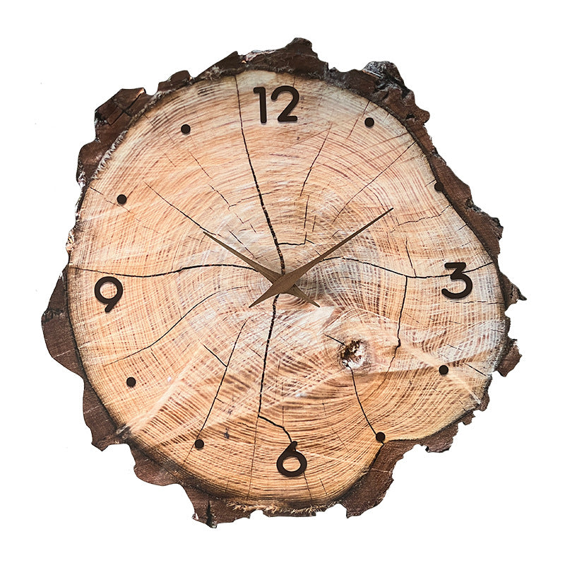 Close-up of high-quality wood wall clock