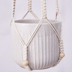 eco-friendly cotton and hemp hanging basket in use