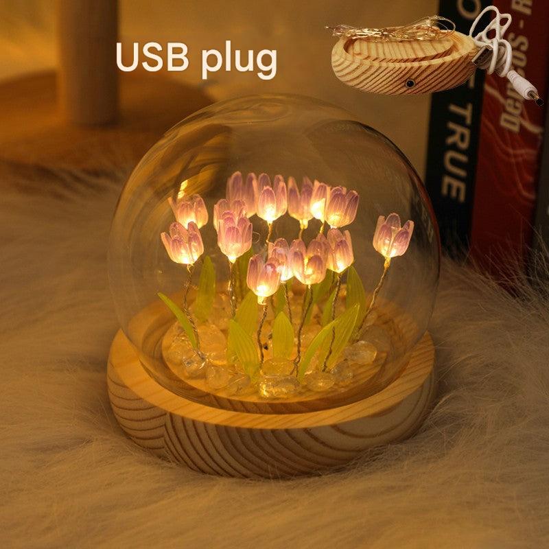 DIY tulip night light kit components layout