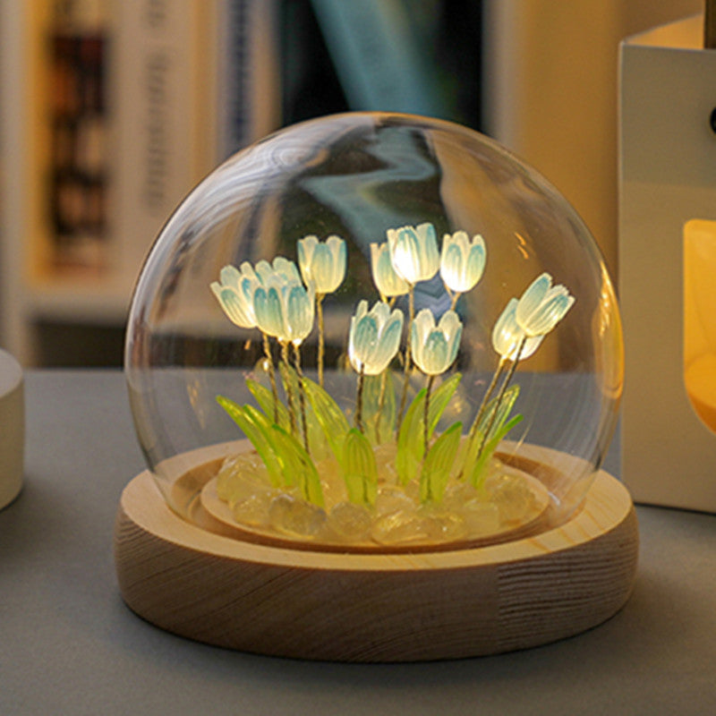 DIY kit components for tulip lamp