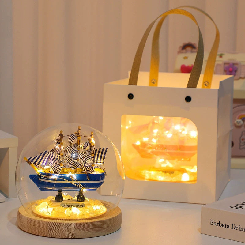 assembled DIY sailboat night light