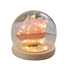 finished sailboat night light in a room