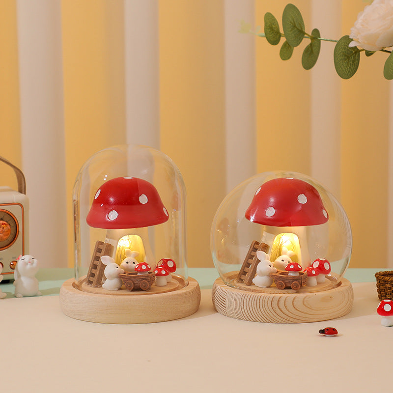 Cute mushroom rabbit night light image 1