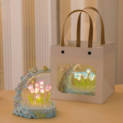 tulip night light creating a cozy ambiance