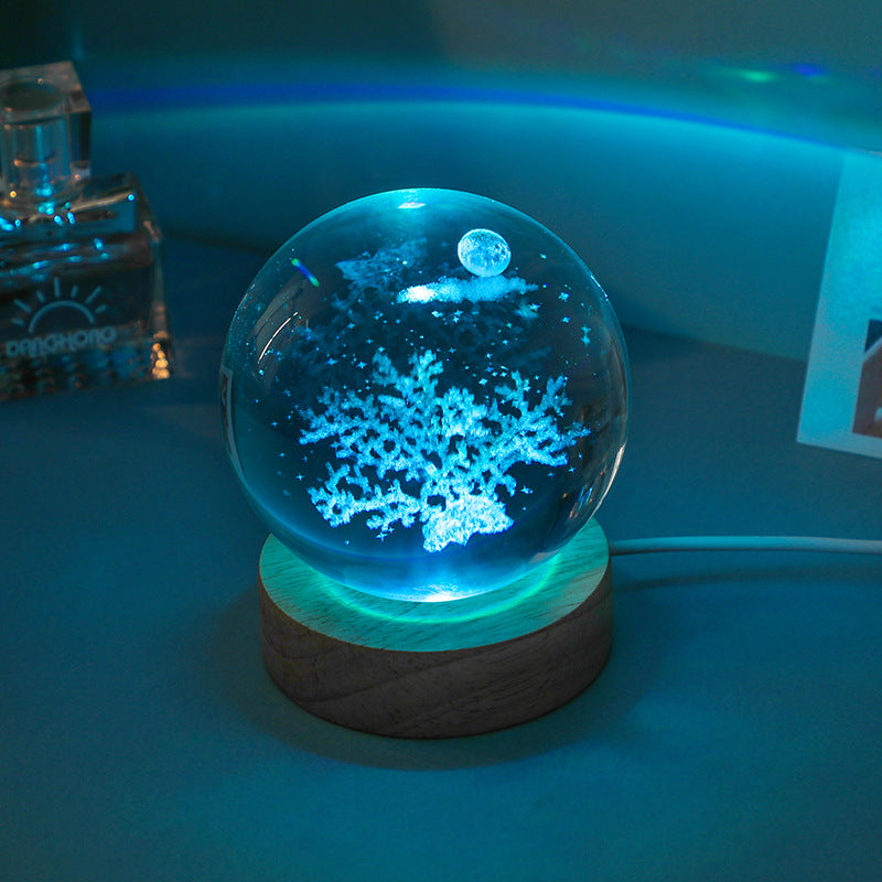 beautiful design of illuminated crystal ball night light