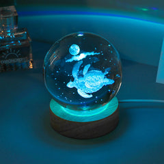 elegant crystal ball night light glowing softly