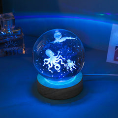 close-up of crystal night light in an inviting setting