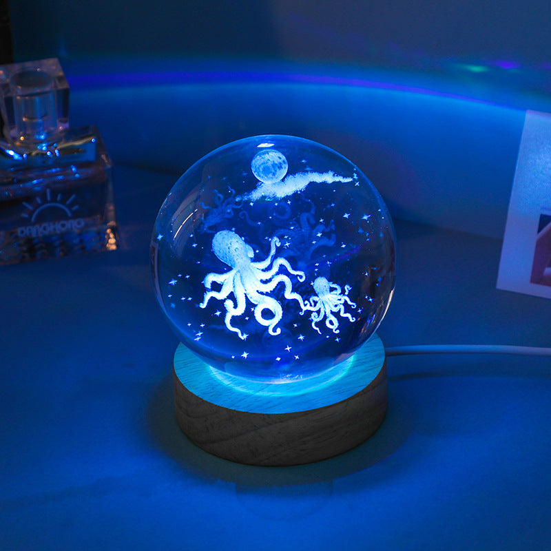 close-up of crystal night light in an inviting setting