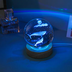 elegant crystal ball night light glowing softly