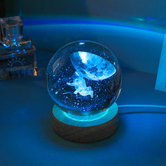 close-up of crystal night light in an inviting setting