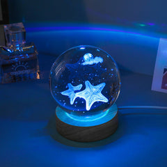 recharging base for crystal ball night light in focus