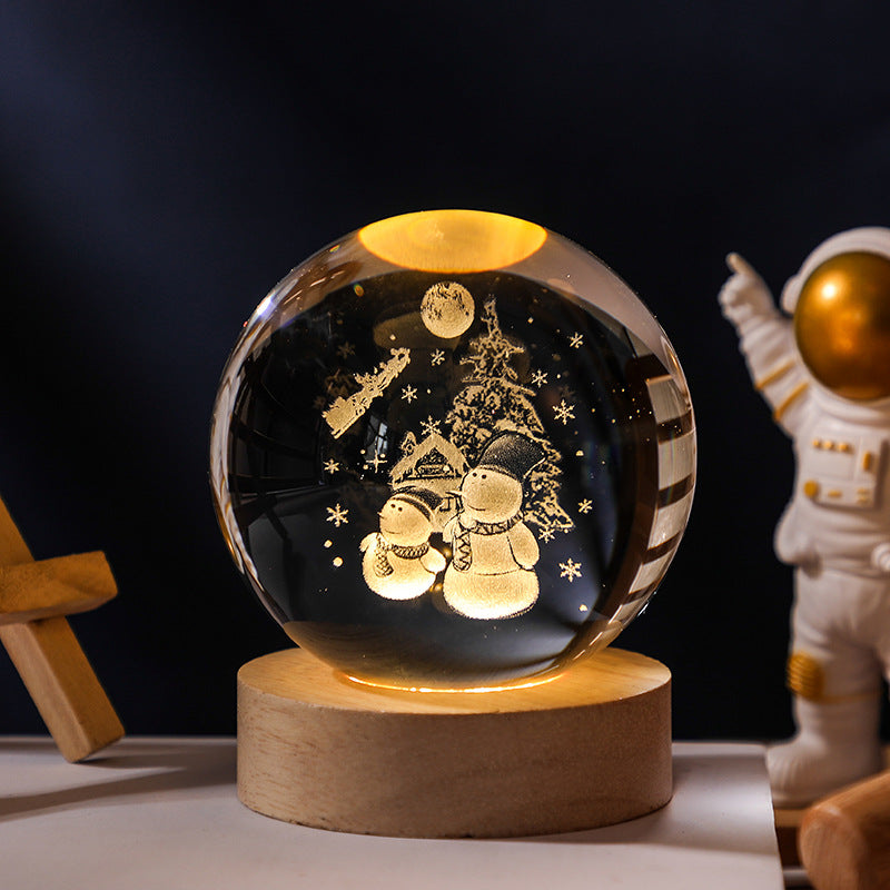 Elegant Starry Sky Crystal Ball Night Light Image 1