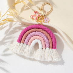 Vibrant Multi-Colour Butterfly Flower Keychain Pendant Image 1