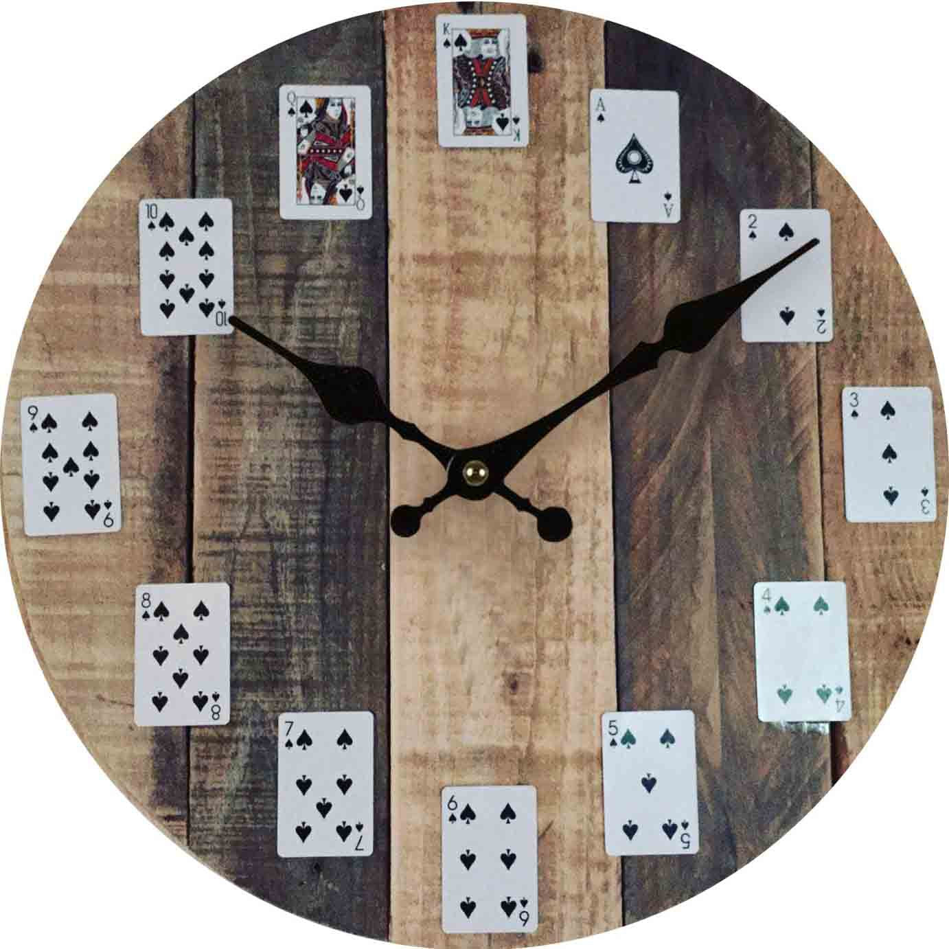 Elegant wooden clock displayed on wall