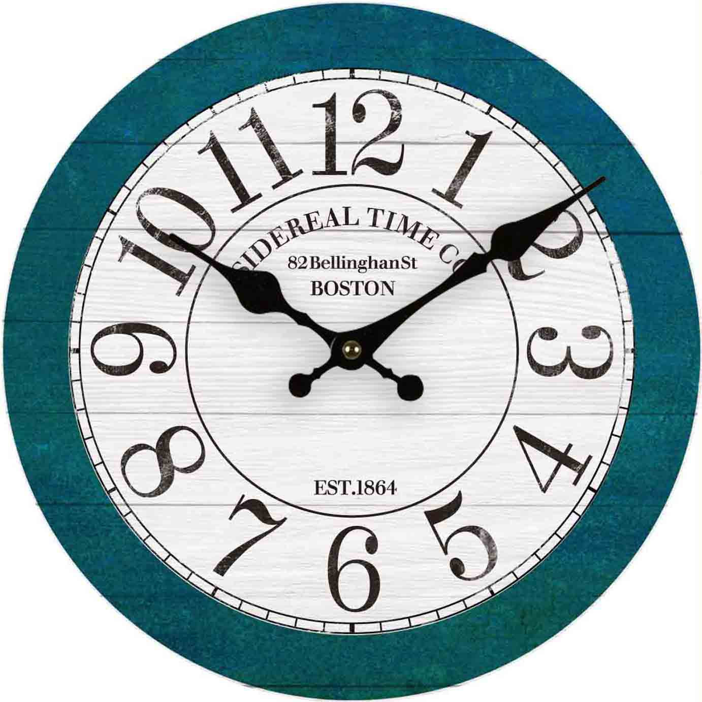 Vintage style clock featuring clear numbers