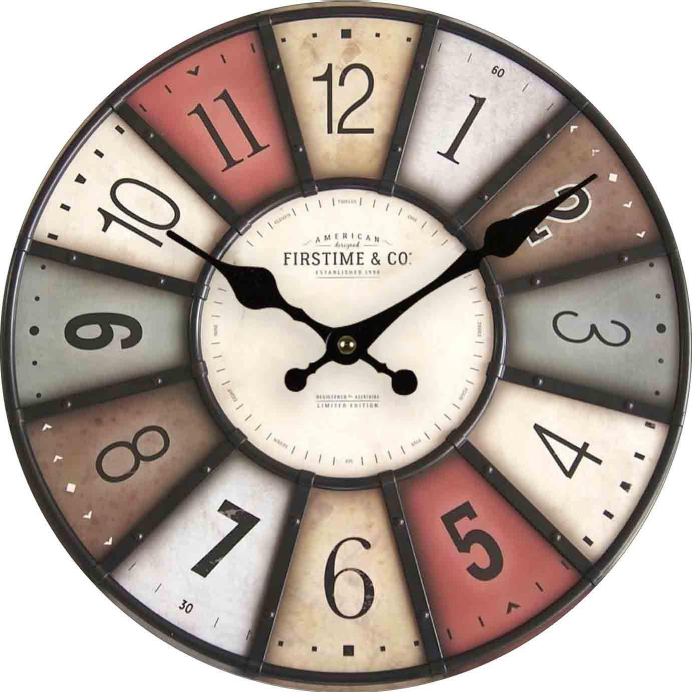 Silent wall clock hanging on the wall