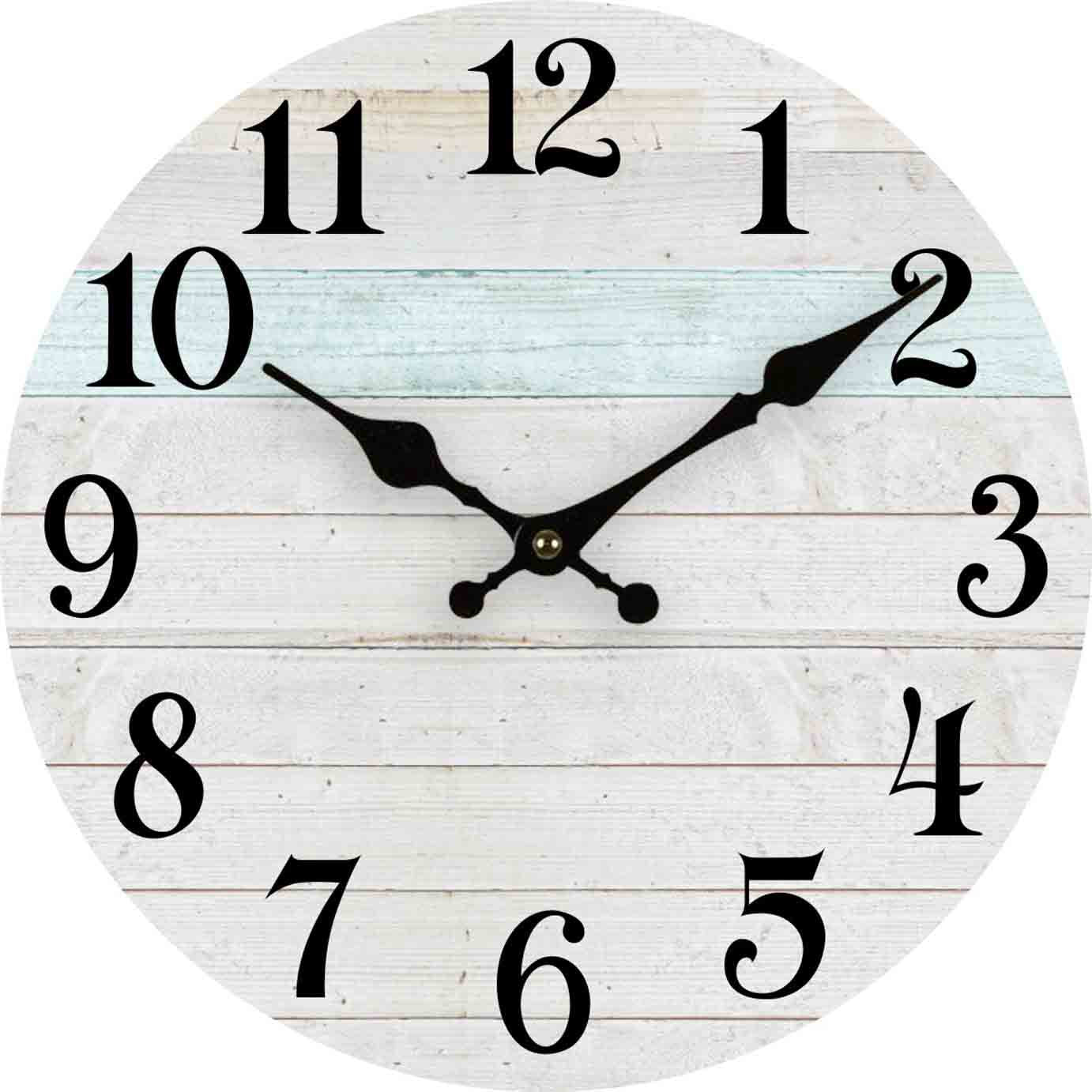 Elegant wooden clock displayed on wall
