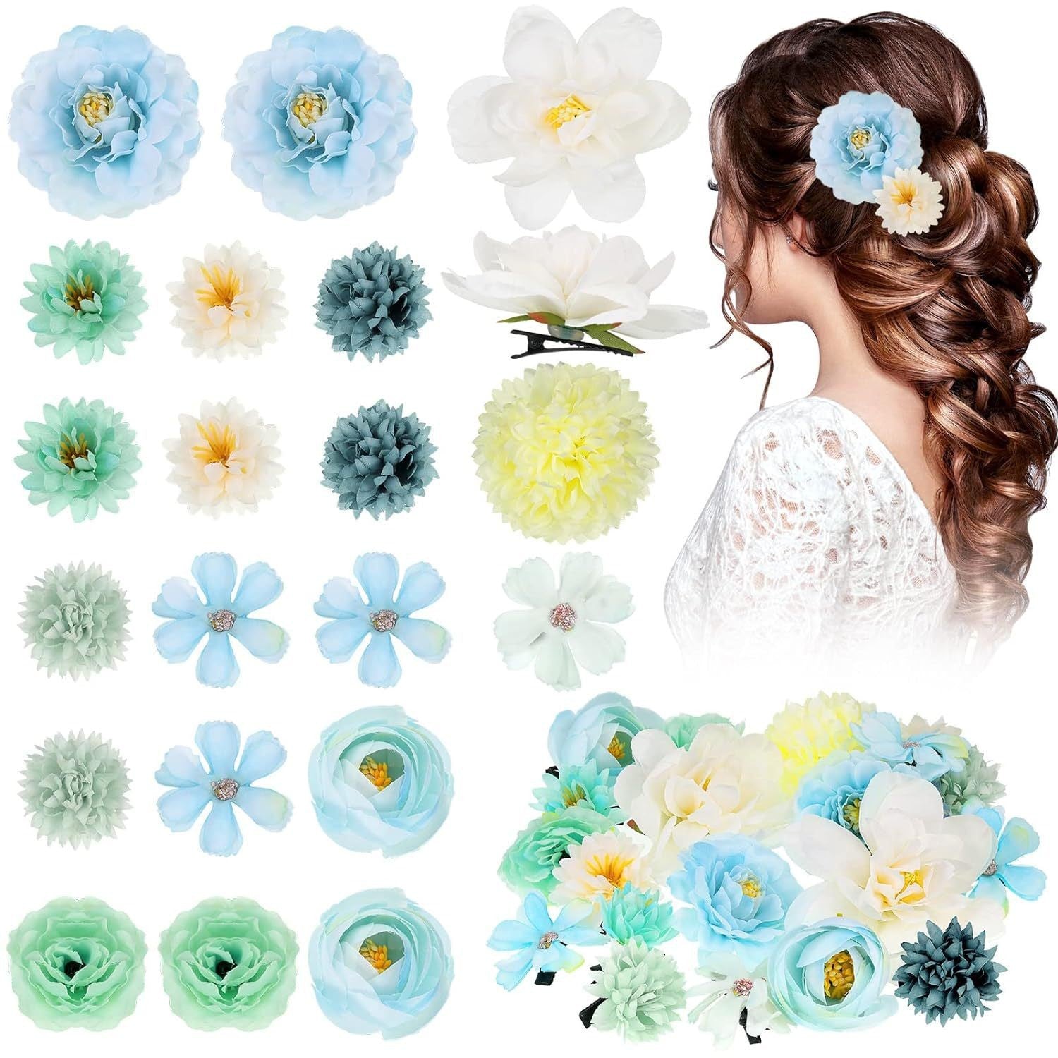 background of floral hair clip display