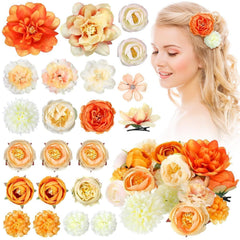 hair clip set featuring elegant floral designs