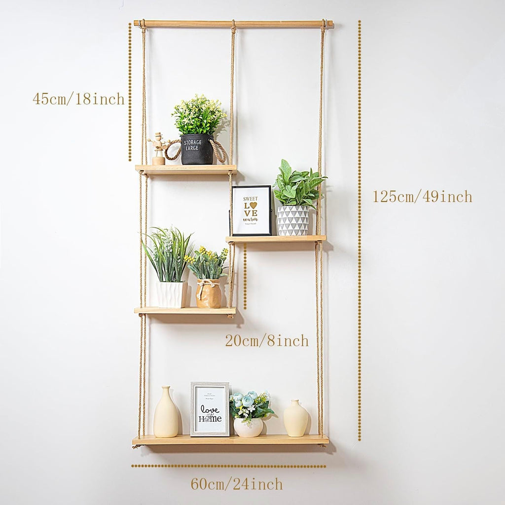 Functional decorative rack with plants and books