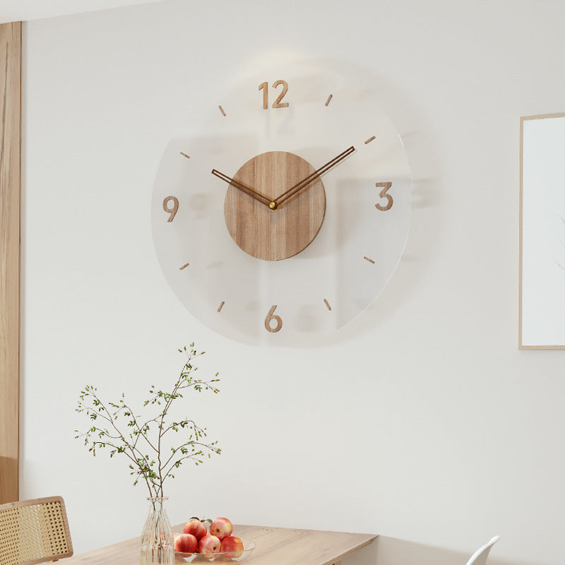 Decorative glass clock on a wall