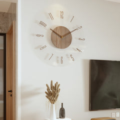 Tempered glass wall clock in stylish interior