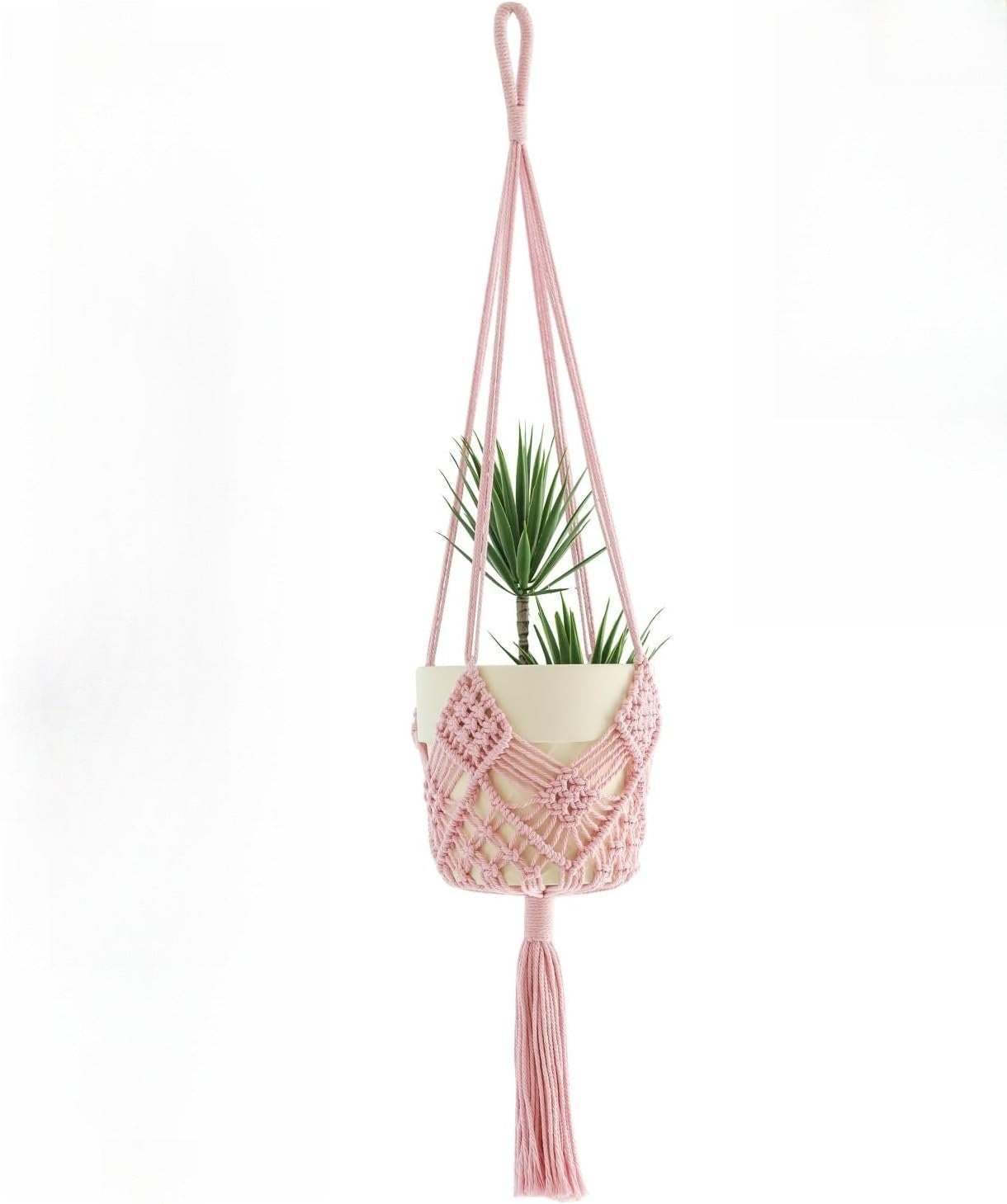 Stunning Bohemian Hanging Plant Basket displayed indoors