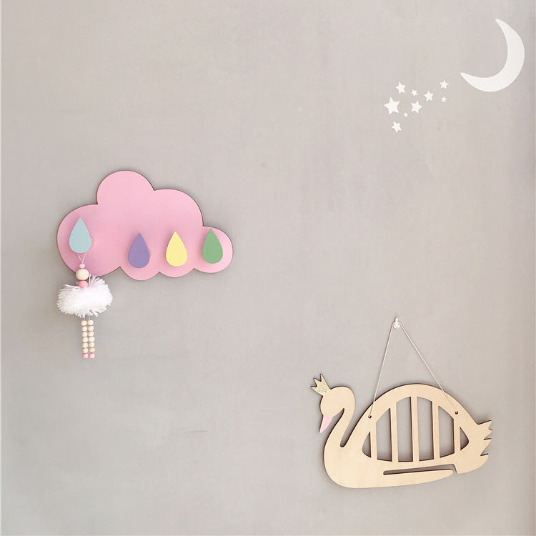 creative wooden hooks for children's room organisation